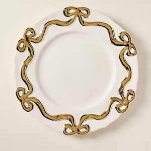 Anthropologie Bonita Bow Stoneware Side Plates Set of Two!